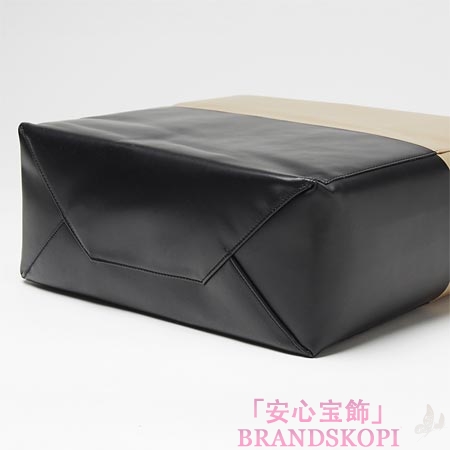 セリーヌ/CELINE/ レザー トートバッグ/CABAS カバ /クレイベージュ×ブラック16555-3ebt-15lk