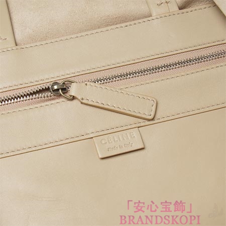 セリーヌ/CELINE/ レザー トートバッグ/CABAS カバ /クレイベージュ×ブラック16555-3ebt-15lk