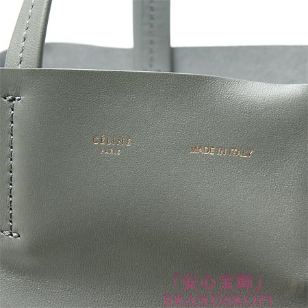 セリーヌ/CELINE/ レザー トートバッグ/CABAS カバ /グレー×ブラウン16555-3ebt-10gr