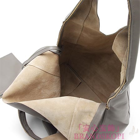 セリーヌ/CELINE/ レザーショルダーバッグ/SOFT CABAS /グレー17052-3lhk-10dc 