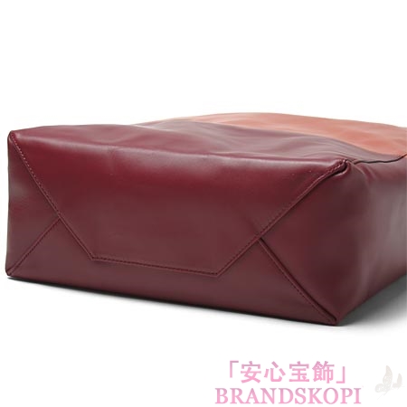 セリーヌ/CELINE/ レザートートバッグ/CABAS カバ /アズキ×バーガンディ16555-3ebt-28ta