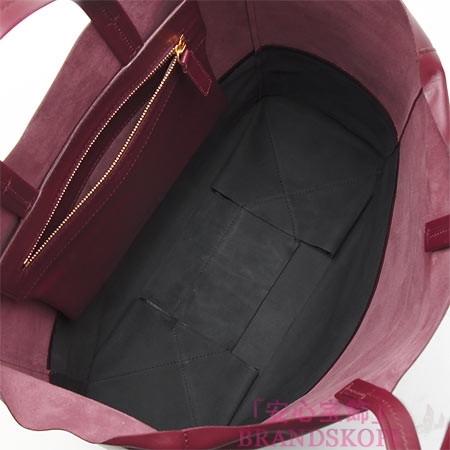 セリーヌ/CELINE/ レザー トートバッグ/CABAS カバ /Light Burgundy/Navy 16555-3ebt-28ln