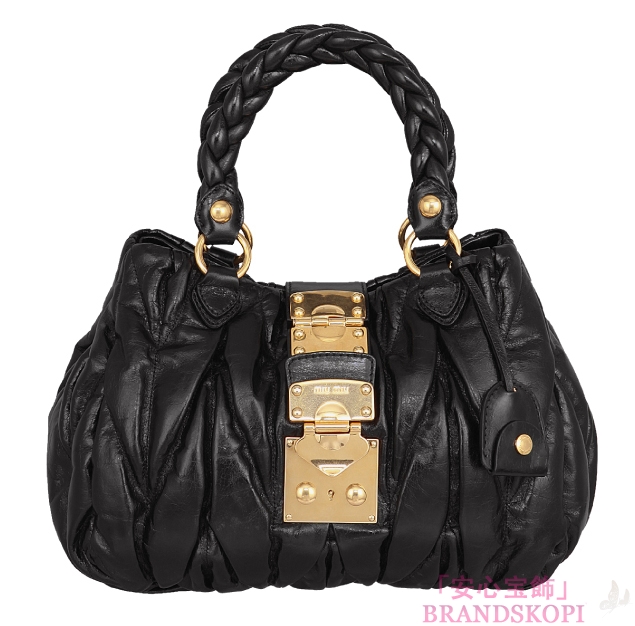 ミュウ ミュウ　12/13年秋冬新作MATELASSE LUXショルダー付 ハンドバッグ RN0473 QI9 F0002
