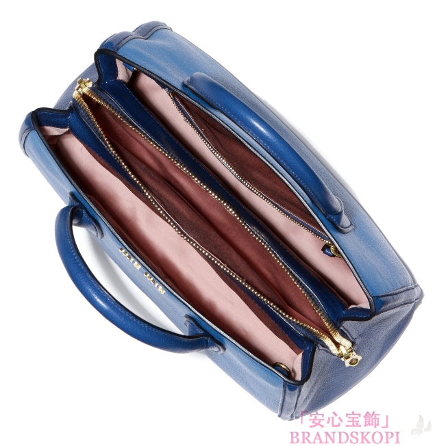 ミュウ ミュウ　2013年春夏新作MADRAS BICOLOREコンビカラー ショルダー付 ハンドバッグ RN0883 2A11 F0OHI