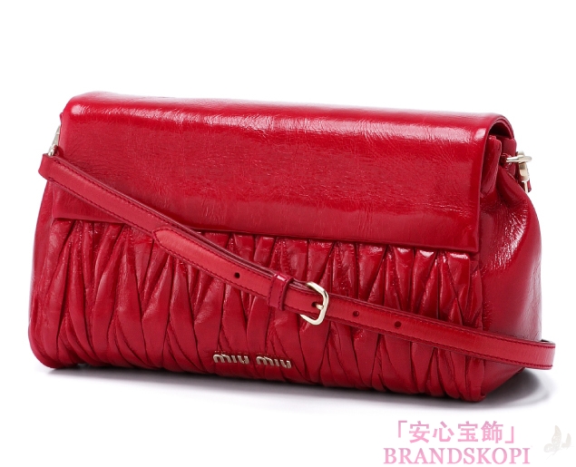 ミュウ ミュウ　2013年春夏新作MATELASSE LUXドレープデザイン ショルダーバッグ RP0346 QI9 F0011