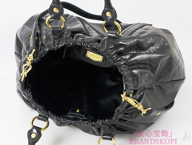 ミュウミュウ(miumiu) - RR1708VIT.LUX NER　ショルダー付きハンドバッグ