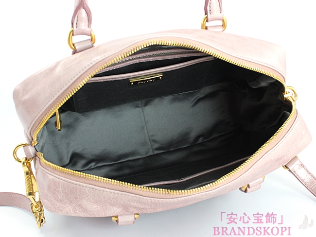 ミュウミュウ(miumiu) - RL0048VI LUX MUGHETボックス型ハンドバッグSD付き