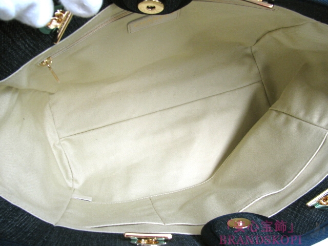 CHANEL（シャネル）ドーヴィルライン/DEAUVILLE/チェーントートバッグ/ネイビー（金具：ゴールド）/デニム（キャンバス）A67001