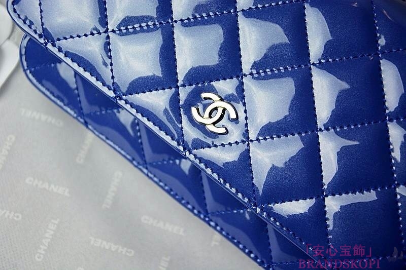 CHANEL(シャネル)/チェーンウォレット/ショルダーバッグ/ブルー/エナメル/A33814-20
