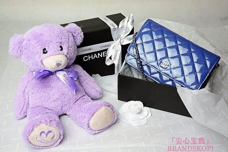 CHANEL(シャネル)/チェーンウォレット/ショルダーバッグ/ブルー/エナメル/A33814-20