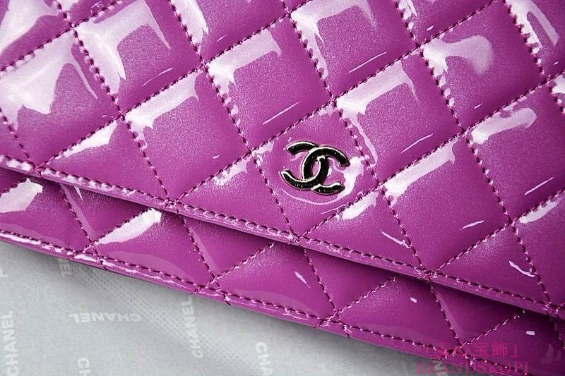 CHANEL(シャネル)/チェーンウォレット/ショルダーバッグ/パープル/エナメル/A33814-19