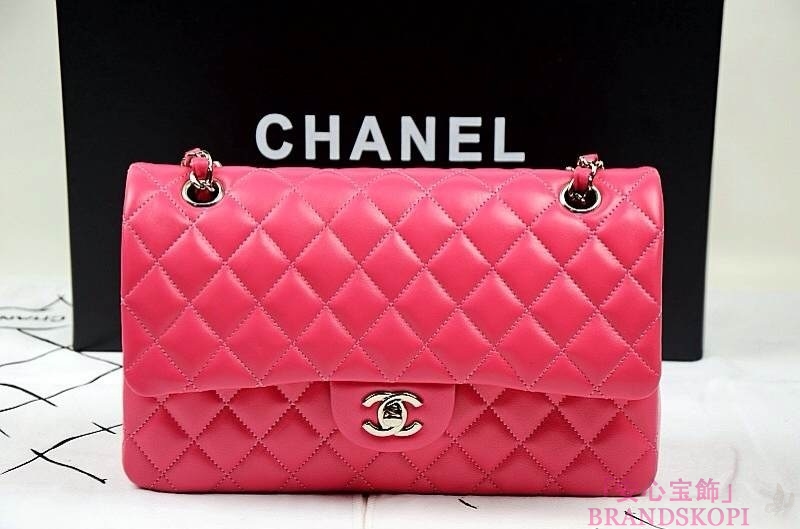 シャネル CHANEL マトラッセライン ラムスキン ショルダーバッグ チェリーピンク A1112