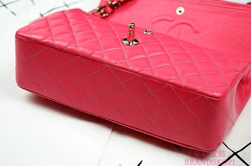 シャネル CHANEL マトラッセライン ラムスキン ショルダーバッグ チェリーピンク A1112