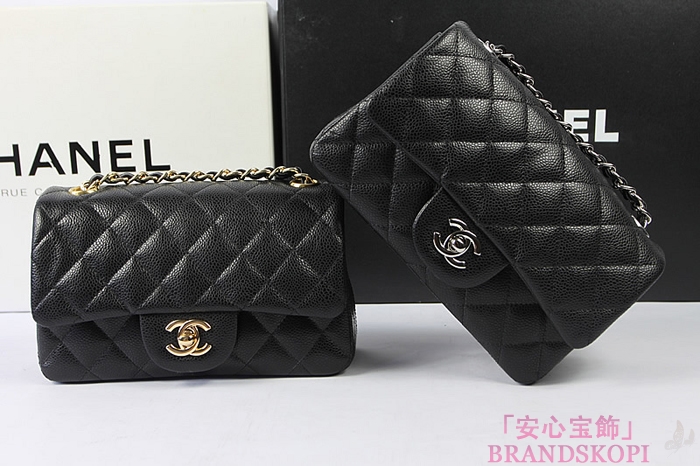 シャネル CHANEL マトラッセライン キャビアスキン ショルダーバッグ ブラック×ゴールド金具/シルバー金具 A1119