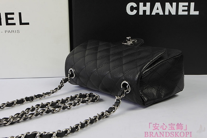シャネル CHANEL マトラッセライン キャビアスキン ショルダーバッグ ブラック×ゴールド金具/シルバー金具 A1119