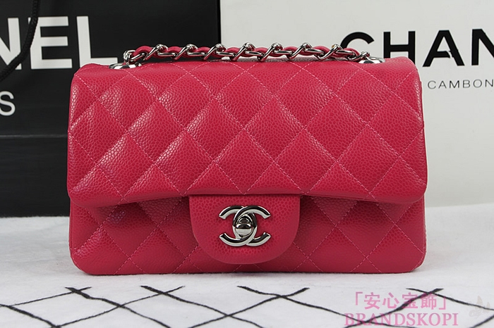 シャネル CHANEL マトラッセライン キャビアスキン ショルダーバッグ ローズ×シルバー金具 A1119