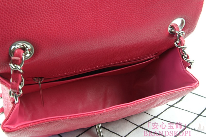 シャネル CHANEL マトラッセライン キャビアスキン ショルダーバッグ ローズ×シルバー金具 A1119