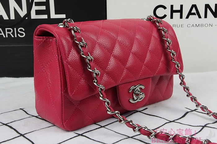 シャネル CHANEL マトラッセライン キャビアスキン ショルダーバッグ ローズ×シルバー金具 A1119