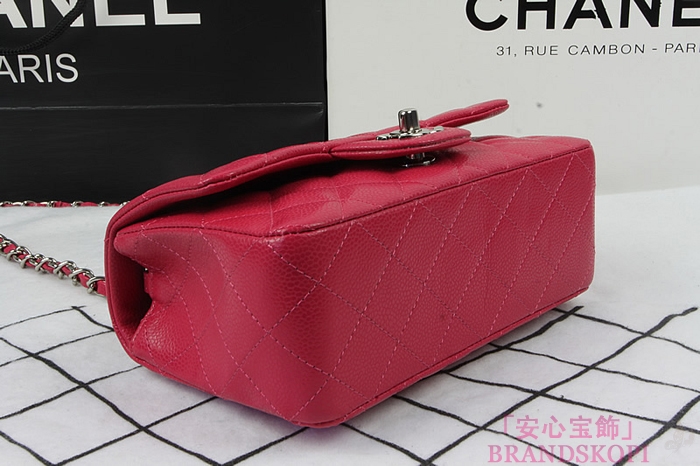 シャネル CHANEL マトラッセライン キャビアスキン ショルダーバッグ ローズ×シルバー金具 A1119
