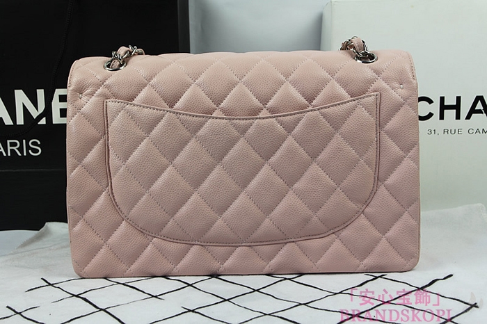 シャネル CHANEL マトラッセライン キャビアスキン ショルダーバッグ ピンク×シルバー金具 A1113