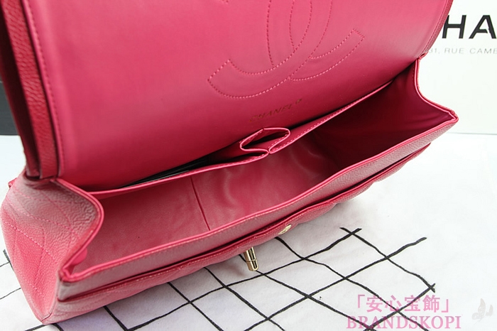 シャネル CHANEL マトラッセライン キャビアスキン ショルダーバッグ ローズ×ゴールド金具 A1113