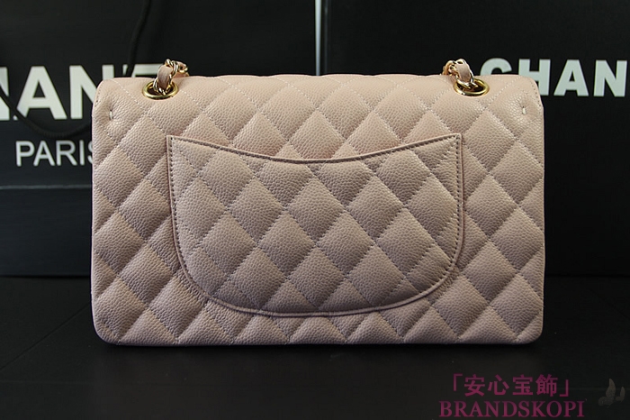 シャネル CHANEL マトラッセライン キャビアスキン ショルダーバッグ ピンク×ゴールド金具 A1112