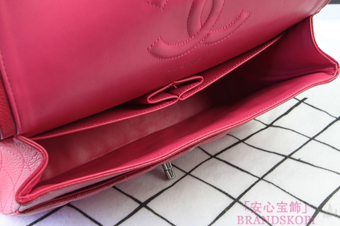 シャネル CHANEL マトラッセライン キャビアスキン ショルダーバッグ ローズ×シルバー金具 A1112