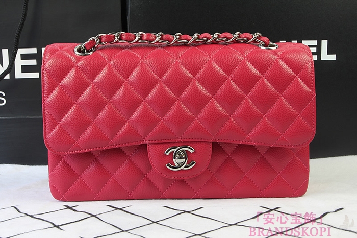 シャネル CHANEL マトラッセライン キャビアスキン ショルダーバッグ ローズ×シルバー金具 A1112