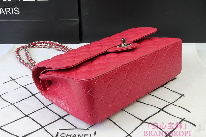シャネル CHANEL マトラッセライン キャビアスキン ショルダーバッグ ローズ×シルバー金具 A1112