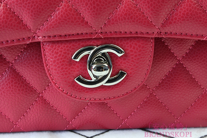 シャネル CHANEL マトラッセライン キャビアスキン ショルダーバッグ ローズ×シルバー金具 A1112