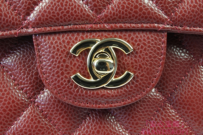 シャネル CHANEL マトラッセライン キャビアスキン ショルダーバッグ クラレット×ゴールド金具 A1112