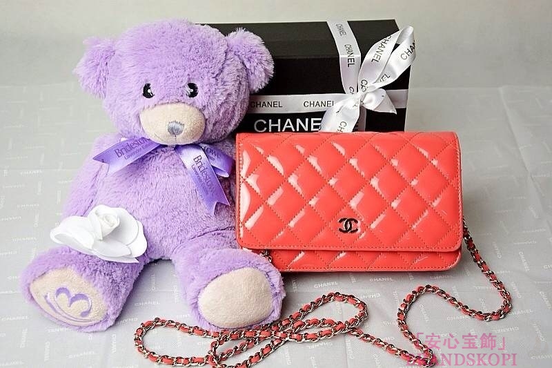 CHANEL(シャネル)/チェーンウォレット/ショルダーバッグ/オレンジ/エナメル/A33814 Y09134 99595
