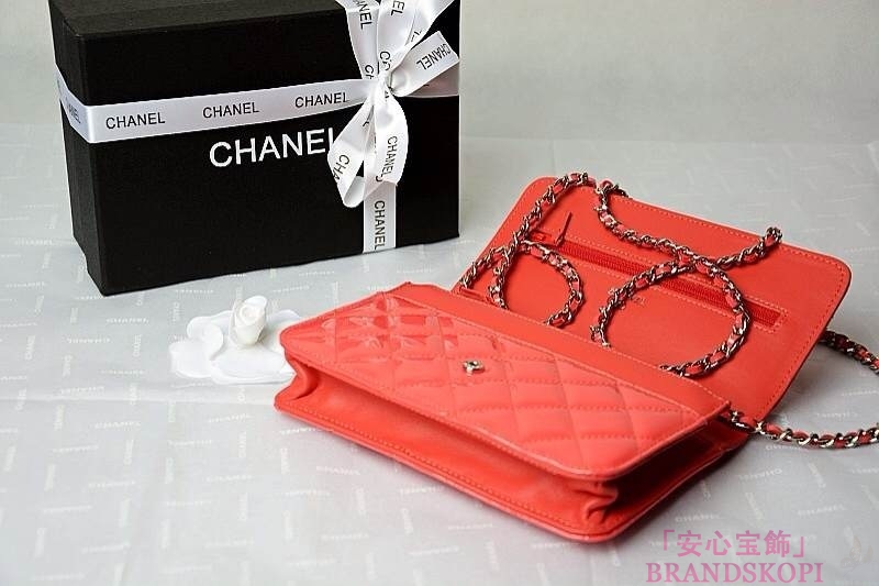 CHANEL(シャネル)/チェーンウォレット/ショルダーバッグ/オレンジ/エナメル/A33814 Y09134 99595