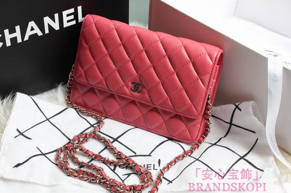 CHANEL(シャネル)/チェーンウォレット/ショルダーバッグ/ピンク/エナメル/A33814-15