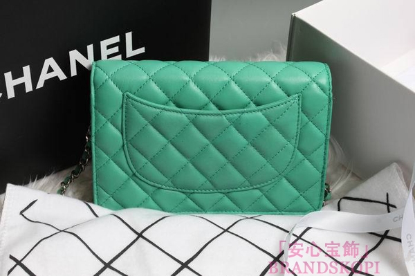 CHANEL(シャネル)/チェーンウォレット/ショルダーバッグ/グリーン/エナメル/A33814-11