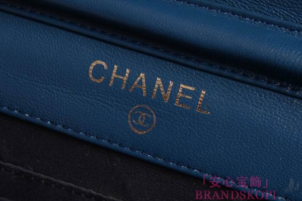 CHANEL(シャネル)/チェーンウォレット/ショルダーバッグ/ダークブルー /エナメル/A33814-10