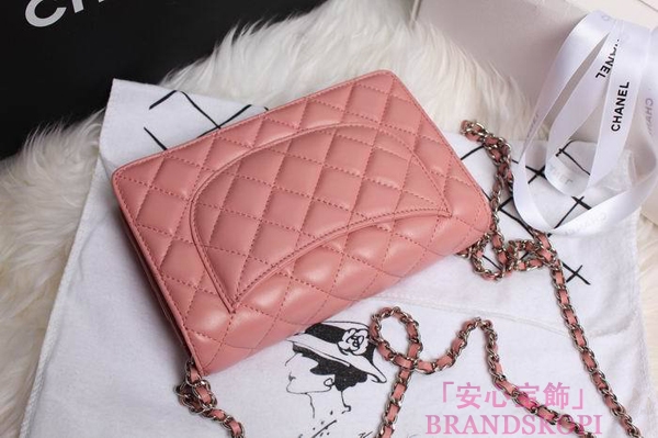 CHANEL(シャネル)/チェーンウォレット/ショルダーバッグ/パステルピンク/エナメル/A33814-8
