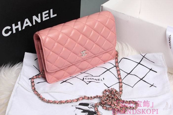 CHANEL(シャネル)/チェーンウォレット/ショルダーバッグ/パステルピンク/エナメル/A33814-8