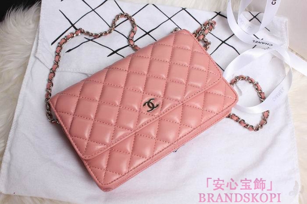 CHANEL(シャネル)/チェーンウォレット/ショルダーバッグ/パステルピンク/エナメル/A33814-8