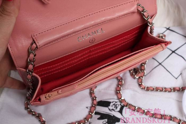 CHANEL(シャネル)/チェーンウォレット/ショルダーバッグ/パステルピンク/エナメル/A33814-8