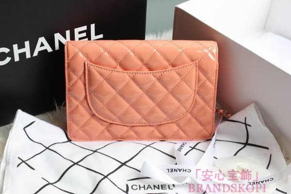 CHANEL(シャネル)/チェーンウォレット/ショルダーバッグ/パステルピンク/エナメル/A33814-7