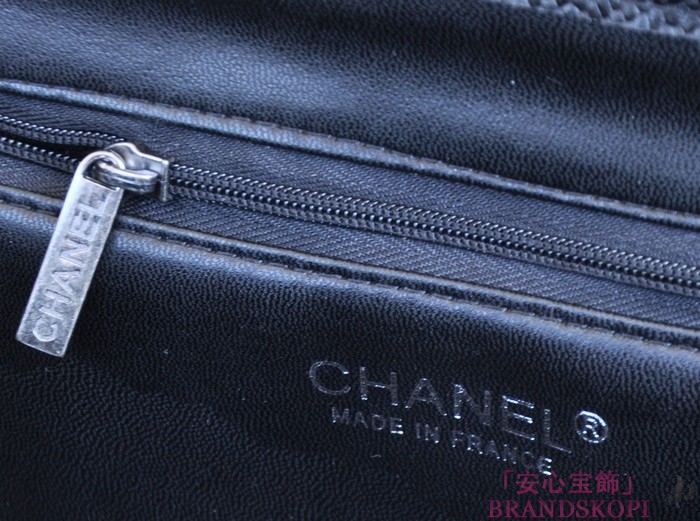 シャネル CHANEL キャビアスキン トートバッグ ブラック＆ヴィンテージ金具 A90456-2