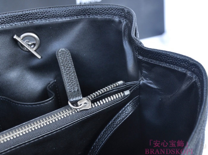 シャネル CHANEL キャビアスキン トートバッグ ブラック＆ヴィンテージ金具 A90454-2