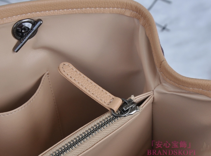 シャネル CHANEL キャビアスキン トートバッグ ワインレッド＆ヴィンテージ金具 A90454-1
