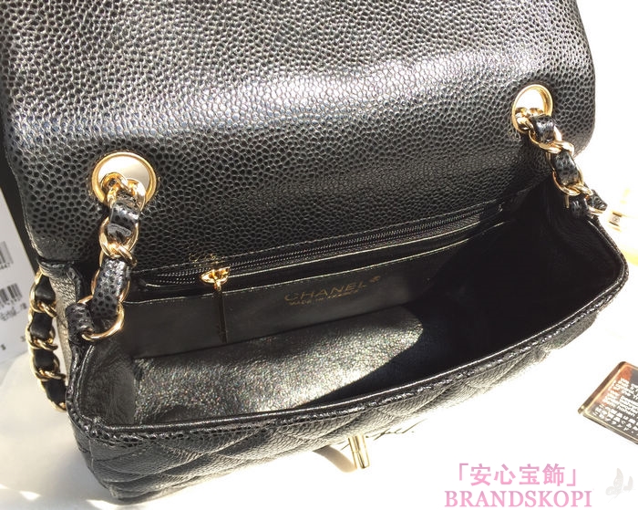 シャネル CHANEL マトラッセライン キャビアスキン ショルダーバッグ ブラック  A1116-14