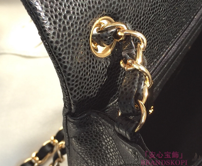 シャネル CHANEL マトラッセライン キャビアスキン ショルダーバッグ ブラック  A1116-14