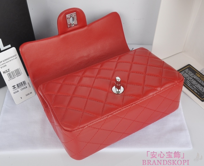 シャネル CHANEL マトラッセライン ラムスキン ショルダーバッグ レッド  A1116-12