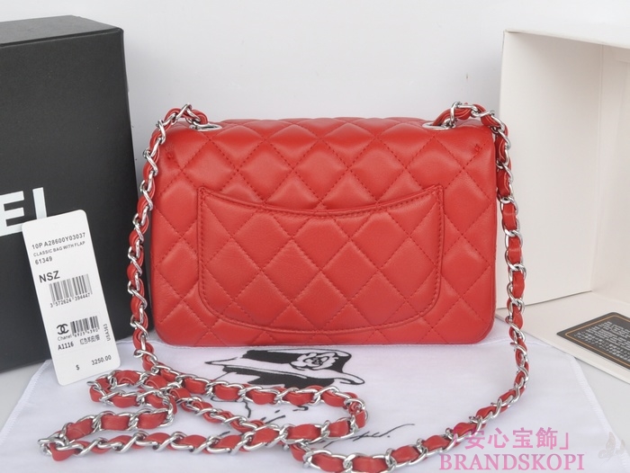 シャネル CHANEL マトラッセライン ラムスキン ショルダーバッグ レッド  A1116-12