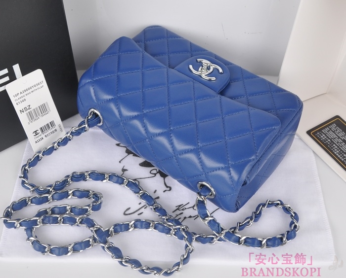 シャネル CHANEL マトラッセライン ラムスキン ショルダーバッグ ブルー  A1116-11