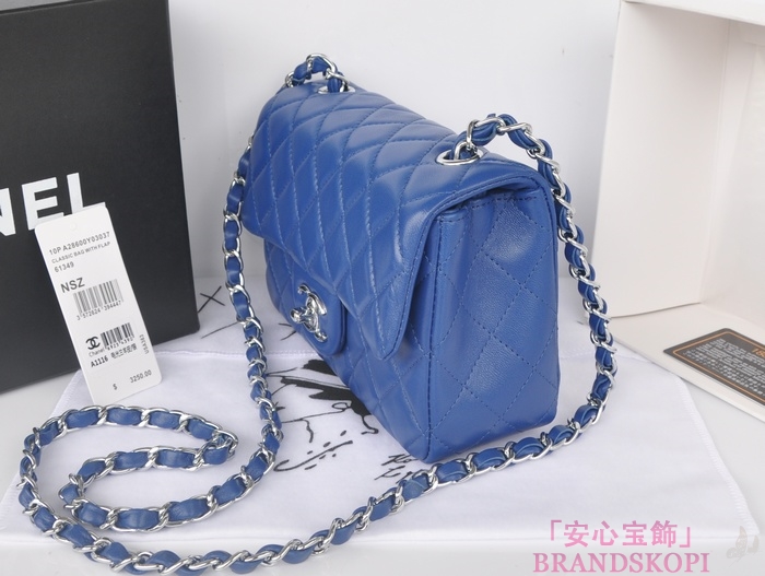 シャネル CHANEL マトラッセライン ラムスキン ショルダーバッグ ブルー  A1116-11